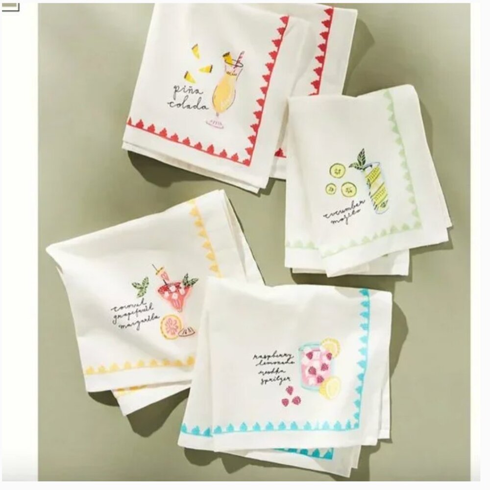 ⭐️ That's The Spirit Alcohol Tequila Vodka Drink Snacks Boho Chic Art Napkin Set